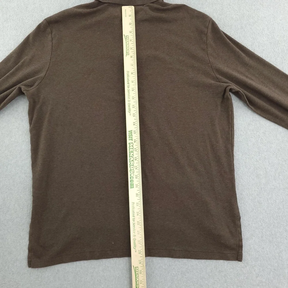 Polo Ralph Lauren Long Sleeve Polo Shirt Mens 2XL Brown Solid Cotton Pony Logo